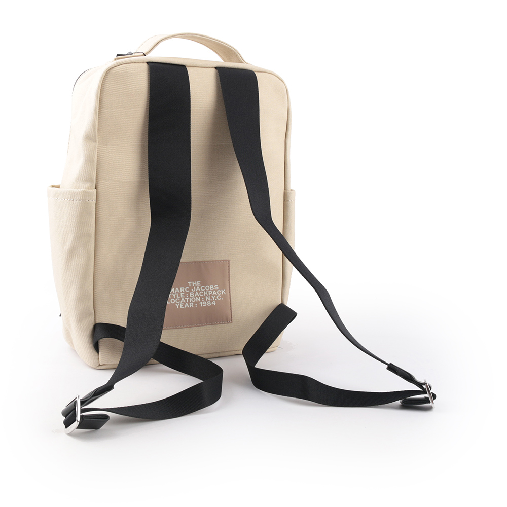 Marc Jacobs The Backpack 帆布雙拉鍊方形後背包/米色, , large