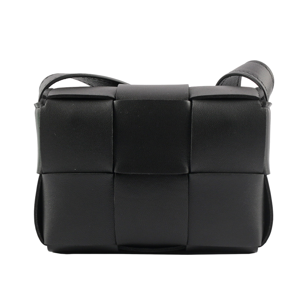 BOTTEGA VENETA 小羊皮Cassette迷你編織包/黑色, , large