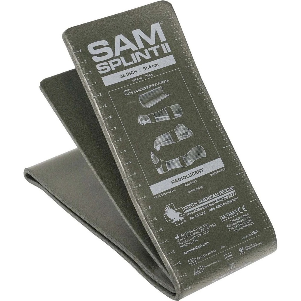 【SAM】SAM SPLINT 美國戰術骨折夾板副木（可塑型鋁芯｜急救固定）, 碳綠,36吋, large
