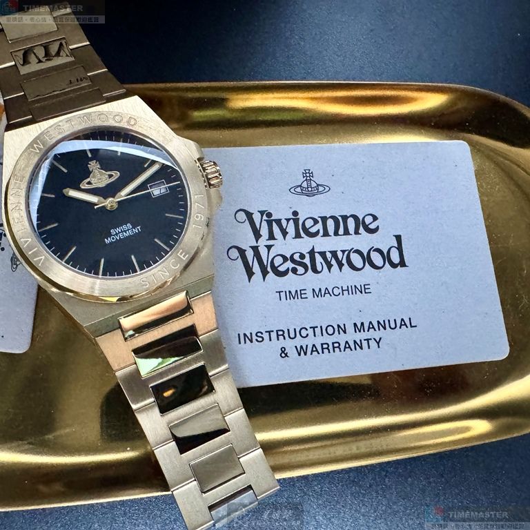 [星晴錶業]Vivienne Westwood手錶,38mm,VW30314黑色錶面金色錶殼金色精鋼錶帶款, , large