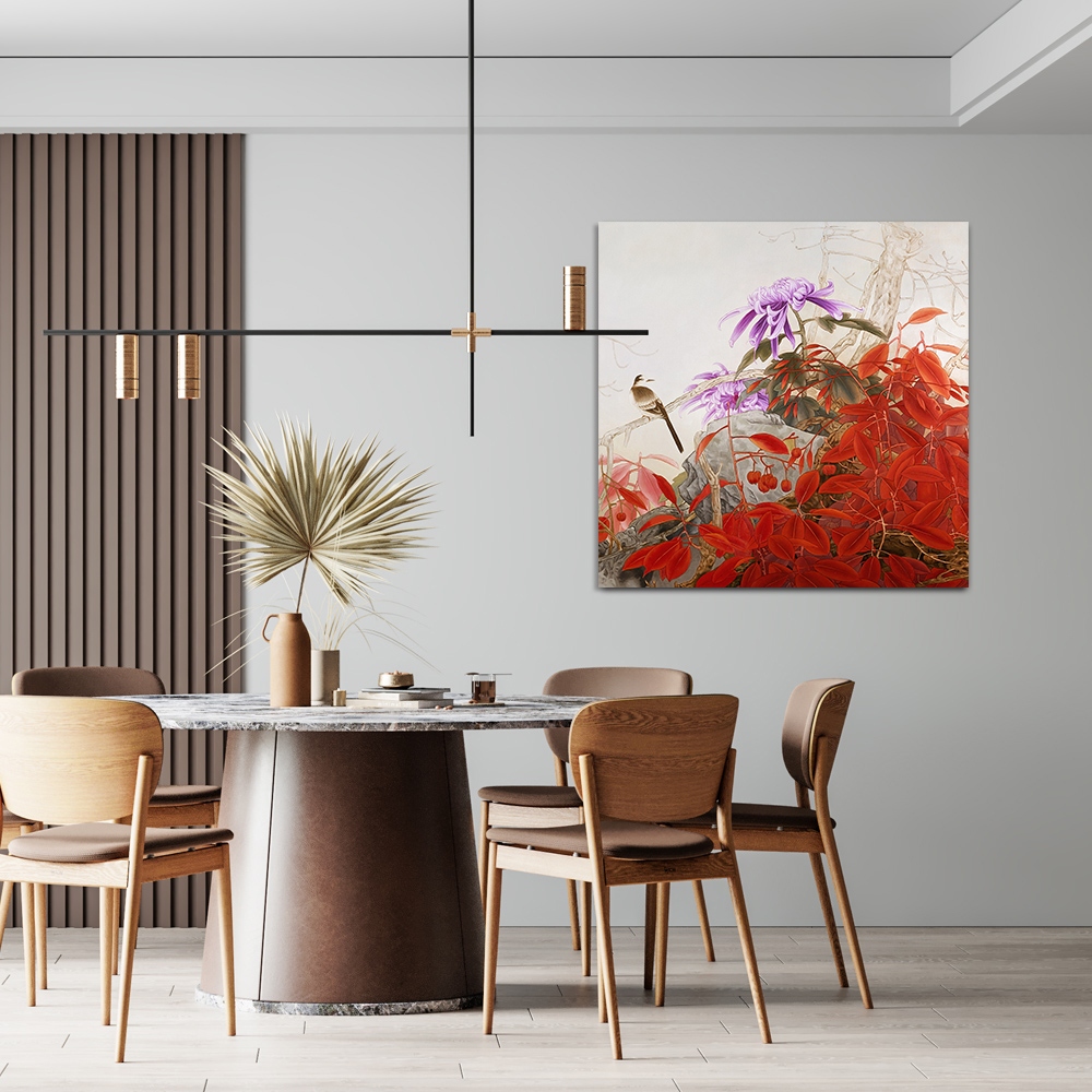 【御畫房】鳥語花香 國家一級畫師手繪油畫80&times;80cm(VF-169), , large