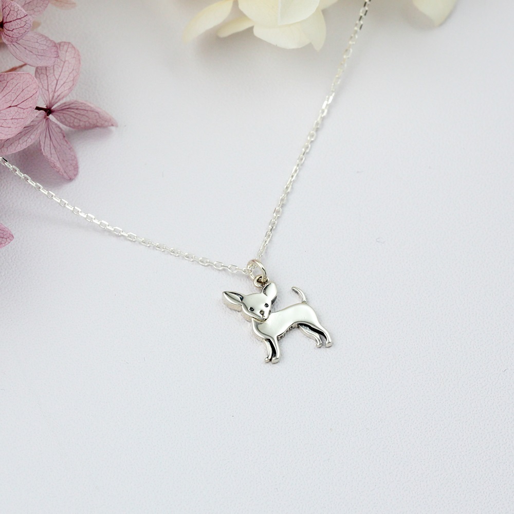 【Angel & Me】Chihuahua Dog s925 sterling silver necklace Birthday gift, , large