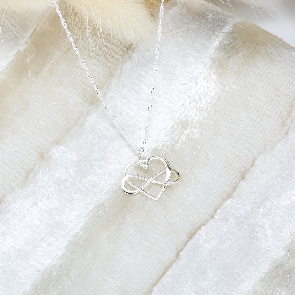 【Angel & Me】Heart Endless love s925 sterling silver necklace Birthday, , large