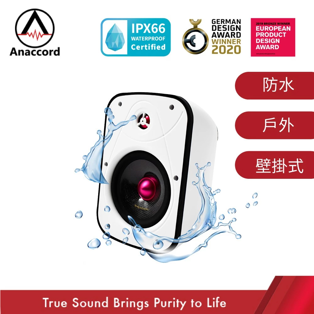 Anaccord雅那歌音響 DC-01-B6-T 6inch RUBY  IPX66 waterproof desktop wall mount speakers 30w 1pair, , large