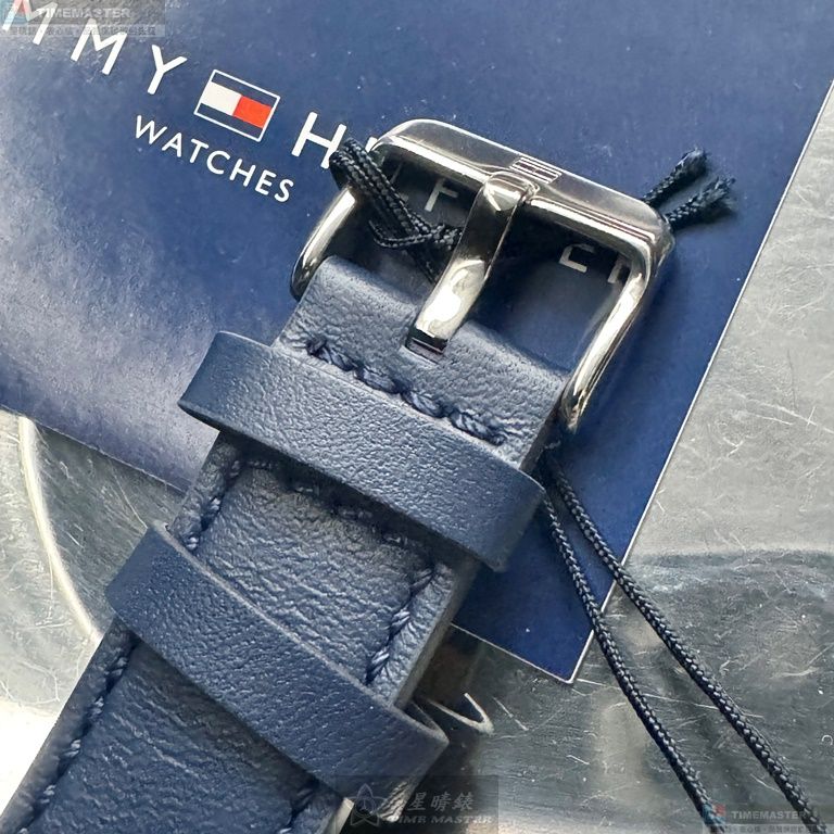 [星晴錶業]TommyHilfiger手錶,46mm,TH00064寶藍色錶面銀藍雙色錶殼寶藍真皮皮革錶帶款, , large