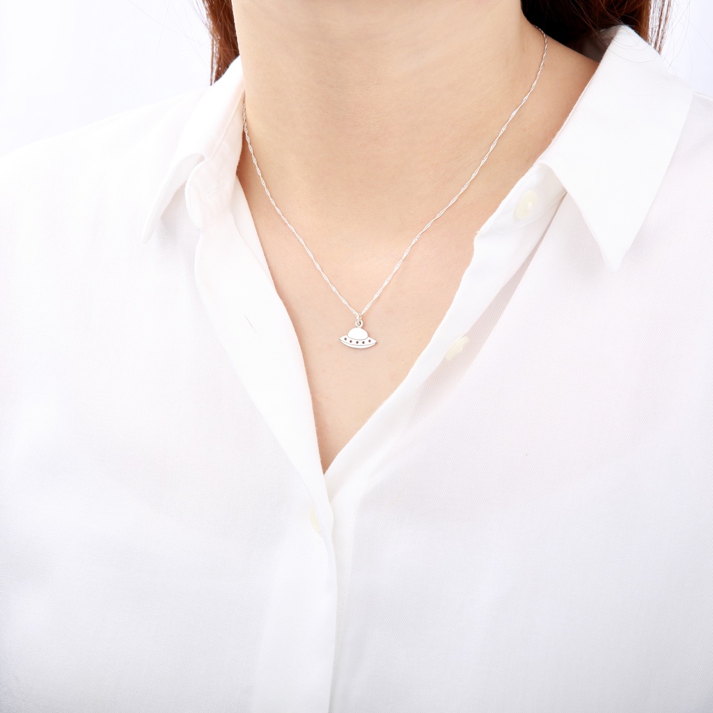 【Angel & Me】Alien UFO Flying Saucer s925 sterling silver necklace Birthday gift, , large