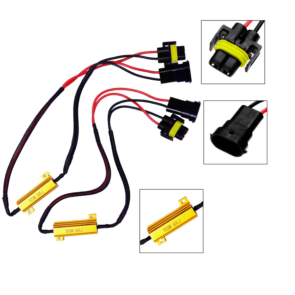 【PA LED】H8 / H11 對接式 LED HID 解碼器 黃金電阻 消除 故障燈 故障碼 警告燈, , large