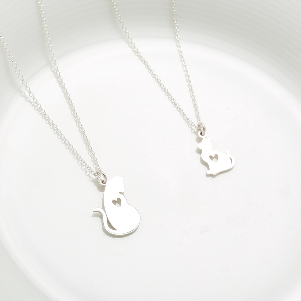 【Angel & Me】Love Cat Kitten Meow (small) s925 sterling silver necklace gift, , large