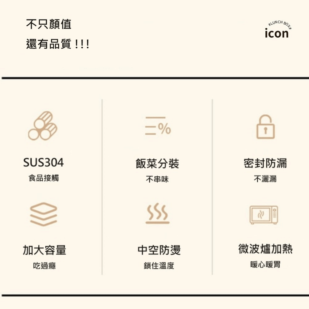 【A&R】升級版日式304不鏽鋼三層保溫飯盒 微波款 2500ML - 奶油白, , large