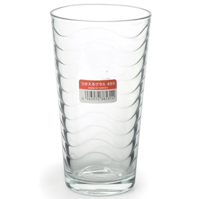 [豐名日本餐具] 6.0"玻璃杯 浪紋 / G06CU0-2, , large