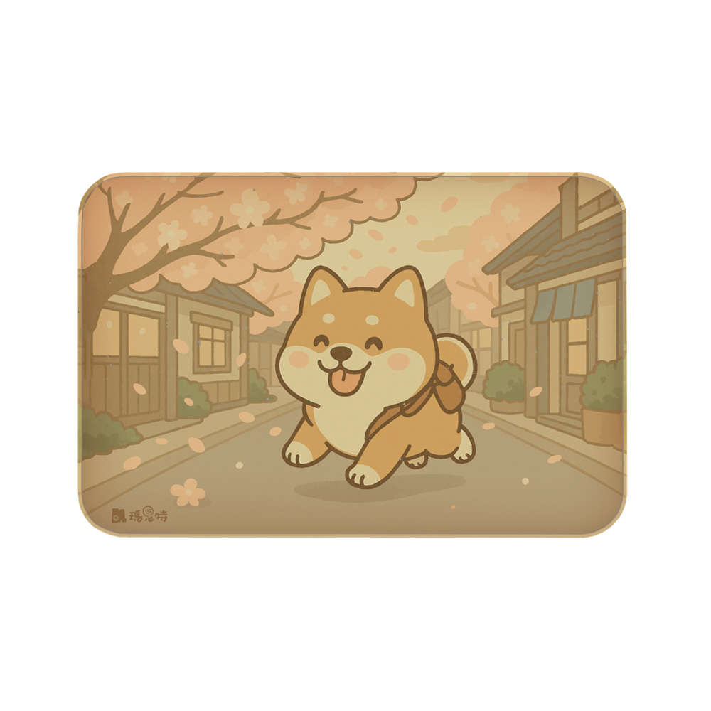【怪獸】瑪思特 軟式珪藻土吸水地墊 萌犬系列 (60x40cm) - 櫻花柴, , large