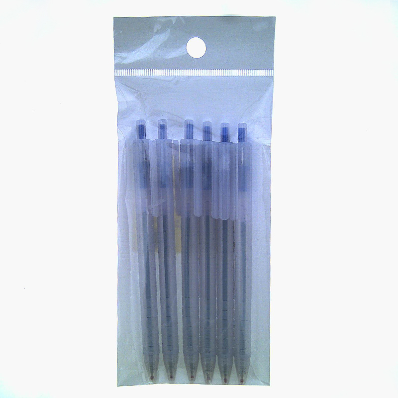 簡約風0.7中油筆 6入B112, 藍色, large
