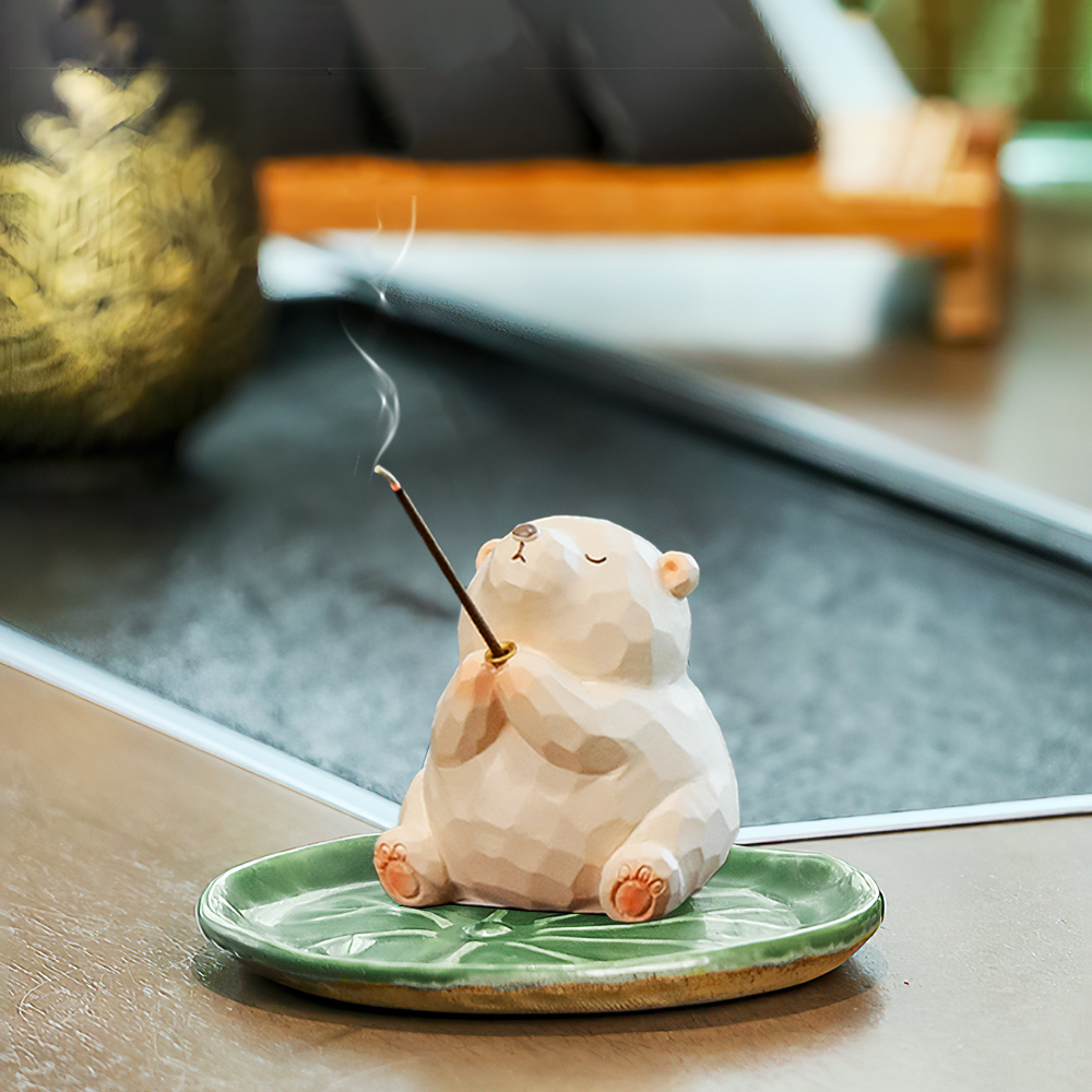 【上手家居】乖萌動物線香座 小熊(線香盤/香座/香插/臥香座), , large