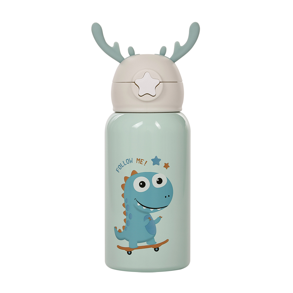 Straw thermos bottle, 恐龍, large