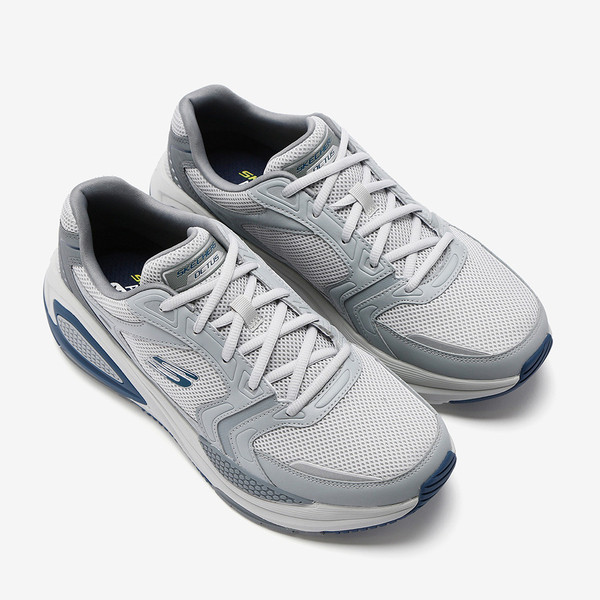 Skechers Octus 男 慢跑鞋 緩衝 彈力 灰 藍 [232738GYNV], , large