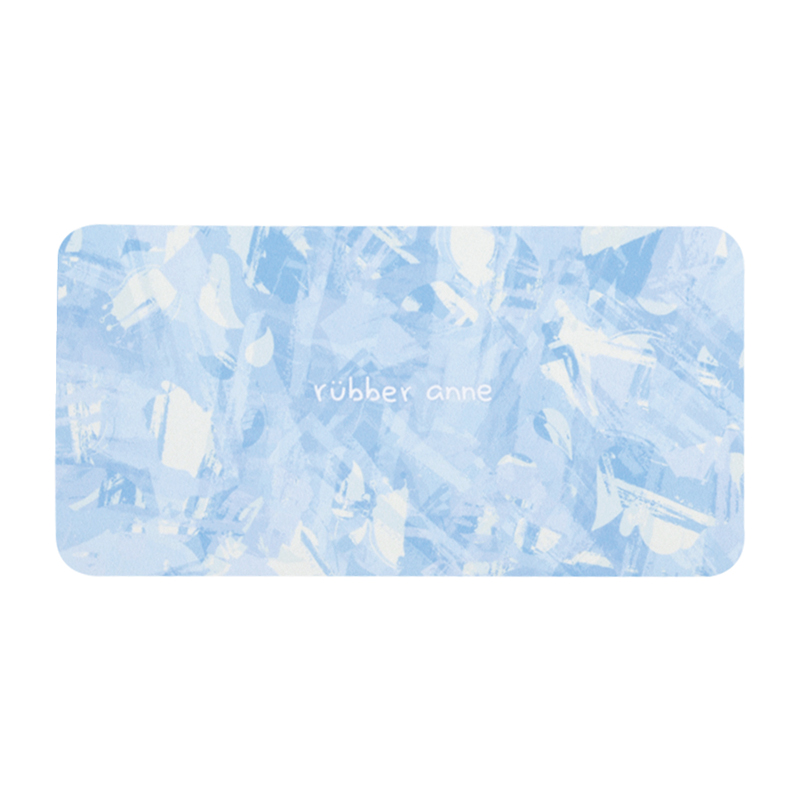 【Monster】 Soft Diatomaceous Earth Absorbent Soap Dish Mat &ndash; Misty Sakura Tales (19x10cm) &ndash; Glacier Blue, , large