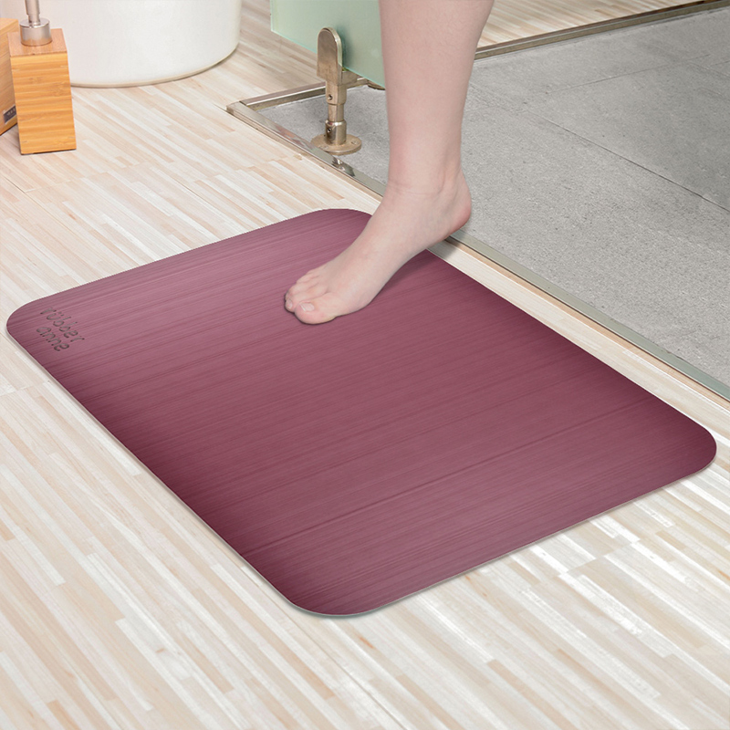 【Monster】 Soft Diatomaceous Earth Absorbent Mat &ndash; Silk Texture (60x40cm) &ndash; Grape Purple, , large