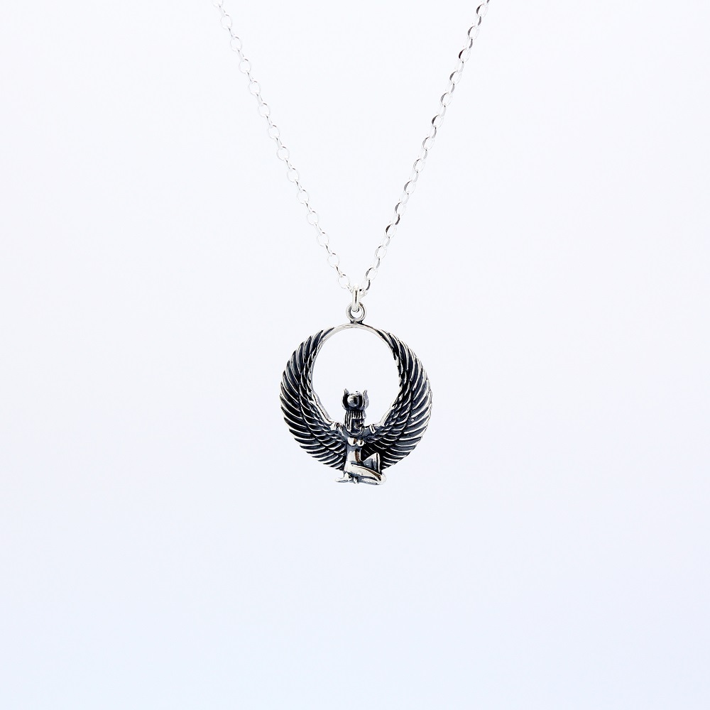 【Angel & Me】 Egyptian Isis Goddess s925 sterling silver necklace birthday gift, , large
