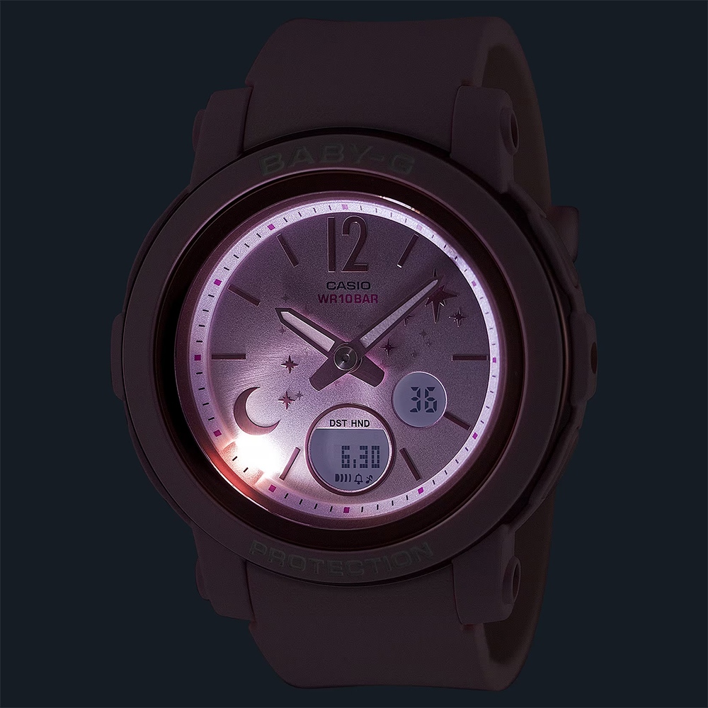 CASIO 卡西歐 BABY-G 星光系列女錶-浪漫粉色 BGA-290DS-4A, , large