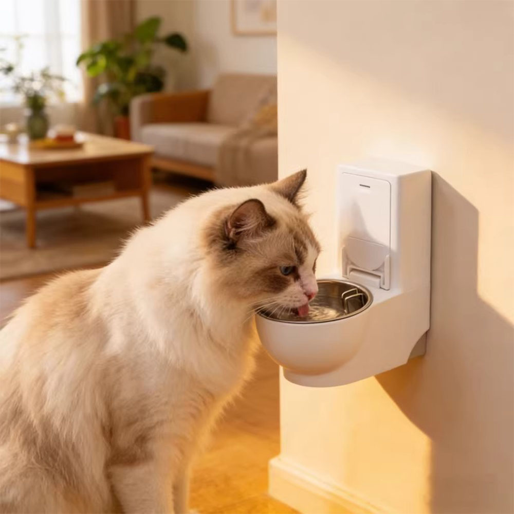 貓咪水盆 馬桶造型 壁掛 水碗 寵物碗 水盆 150ml 飼料碗 寵物餵水器 不鏽鋼內膽 趣味水碗 多貓家庭推薦 飲水器, , large