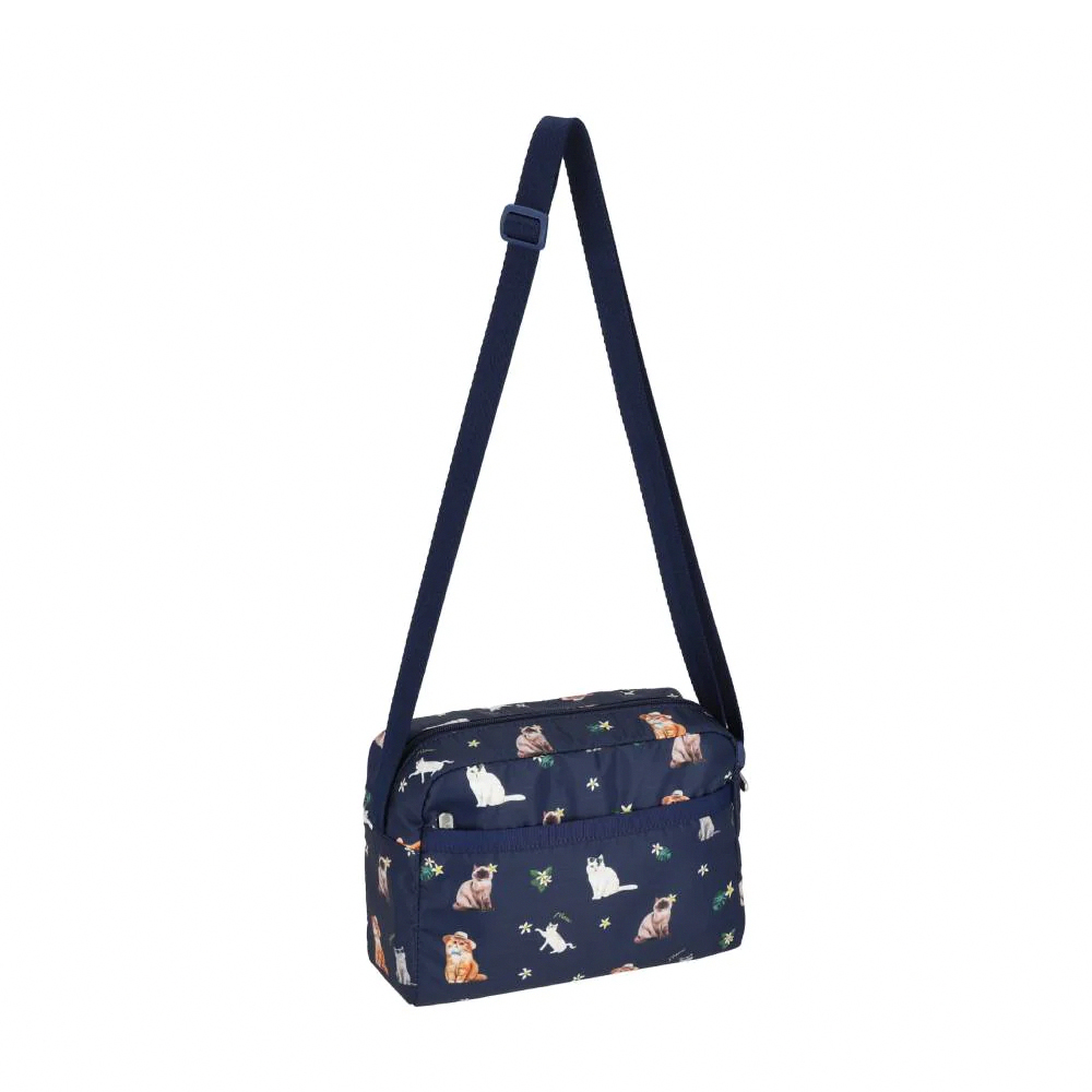 Lesportsac Daniella Crossbody 拉鍊斜背包 側背包 通勤隨身包 送禮 禮物 推薦 女包(熱帶度假貓咪)L261-2434PB-HF95, , large