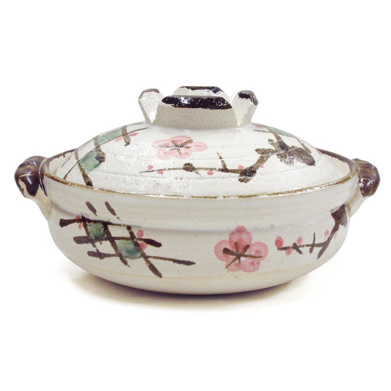 [豐名日本餐具] 六號鍋 粉引紅梅  / C06PT0-51, , large