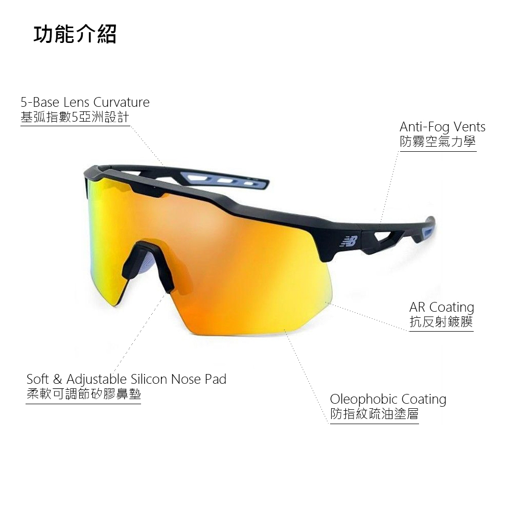 NEW BALANCE 運動太陽眼鏡 無邊框 台灣公司貨 太陽眼鏡 運動眼鏡 NB08096 25SS 【樂買網】, , large
