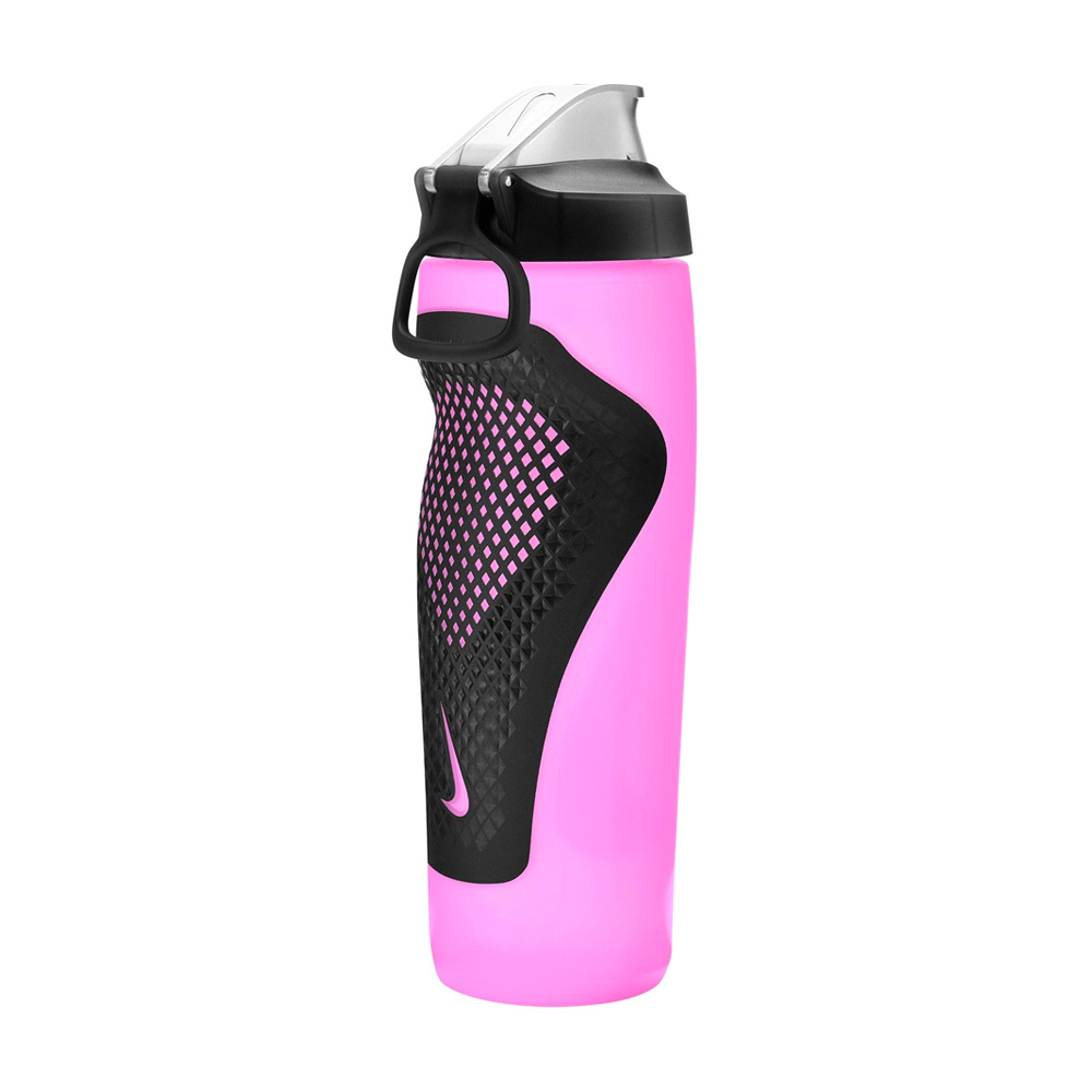 NIKE REFUEL BOTTLE 瓶蓋擠壓水壺 24OZ/700ml 運動水壺 摺疊掛環 便攜 防漏 好抓握 N100766863724粉銀, 粉銀, large