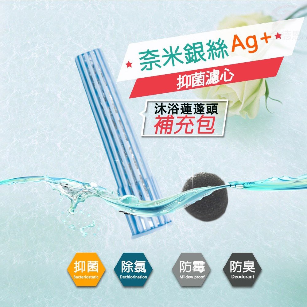 GS MALL 台灣製造 銀離子負離子沐浴蓮蓬頭濾心補充包 負離子補充包 蓮蓬頭補充包 濾心補充包 活性碳 銀離子, , large