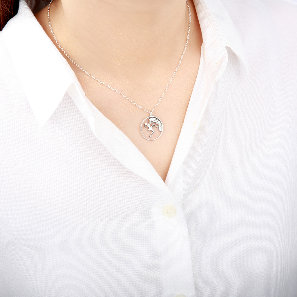 【Angel & Me】Rock Mountain Climbing s925 sterling silver necklace birthday gift, , large