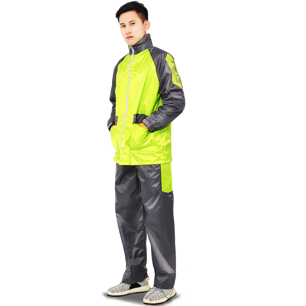 [TDN] Fengxing Racing Two-Piece Raincoat (Sports Raincoat ES4302) Fluorescent Green Size XL, , large