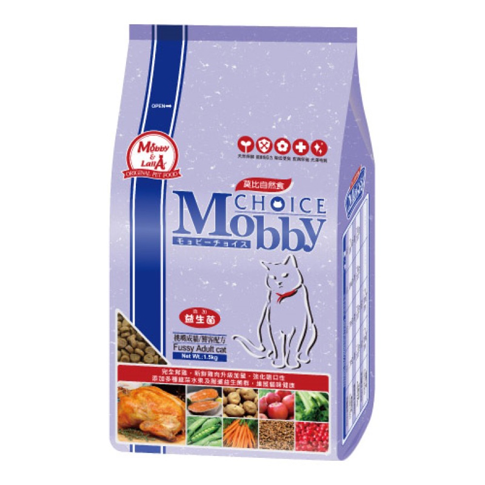 【Mobby莫比】貓飼料 貓糧 挑嘴成貓饕客配方3kg, , large