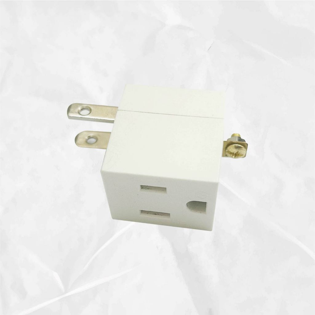 90度 L型 白 三轉二孔 向左 電源 轉接頭  原廠保固一年, , large