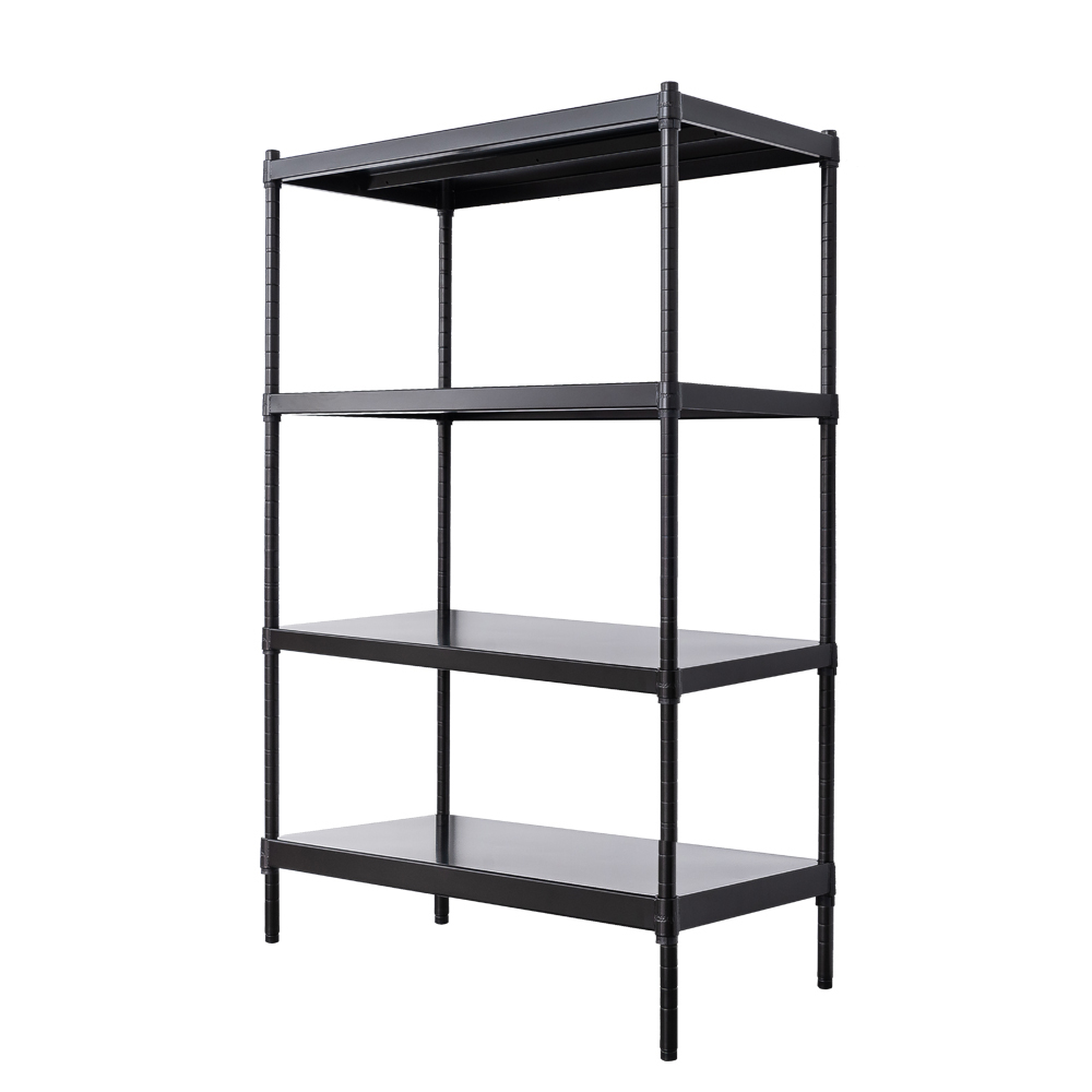 【Y HOUSE】90x45x150 cm 4-layer hole-free iron plate storage rack rack iron rack - black paint, , large