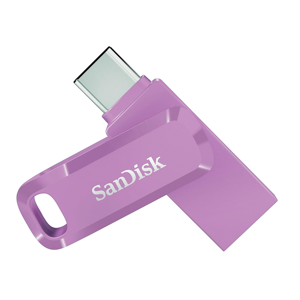 【SanDisk】Ultra GO 64G 薰衣草紫 TYPE-C USB 3.2 雙用 OTG 旋轉隨身碟 讀取速度 300MB/s, , large