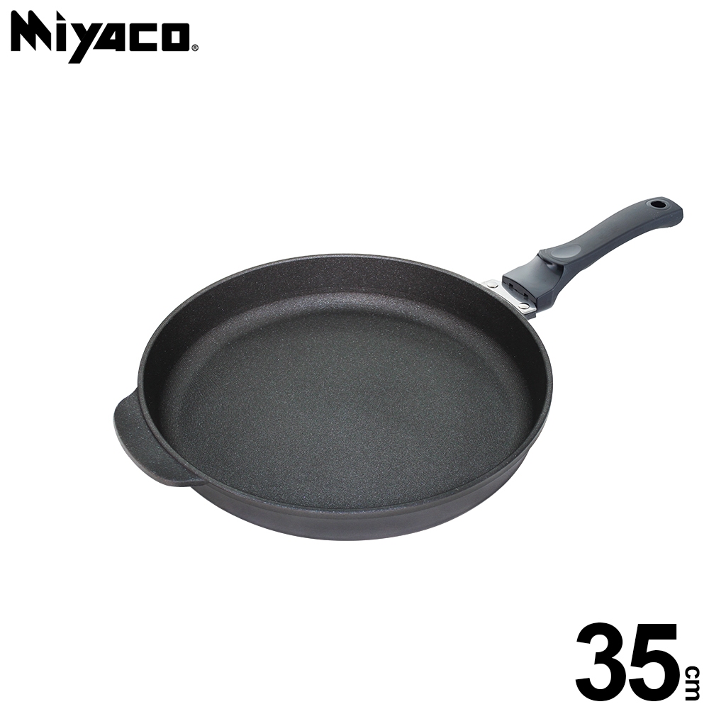 Miyaco 米雅可 陶瓷不沾鍋遠紅外線陶瓷不沾平煎鍋可用鐵鏟 35cm無蓋-Leidea樂德兒, , large