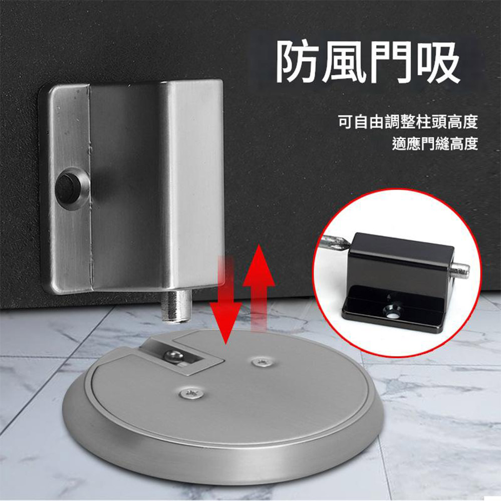 High-strength wind-resistant mechanical doorstop - Black, , large