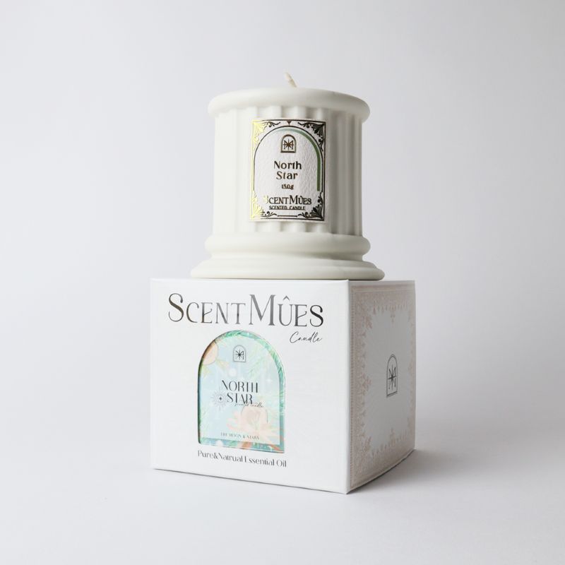 【ScentM&ucirc;es森繆斯】月與星辰 Mucha 極星 精油香氛大豆蠟燭150g (松脂木質調), , large