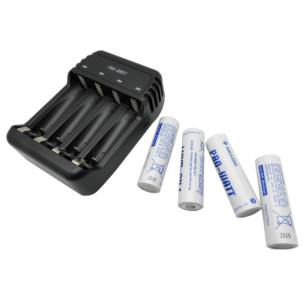 華志PRO-WATT 智慧快速 充電器+低自放電 鎳氫電池(1.2V立即用), , large