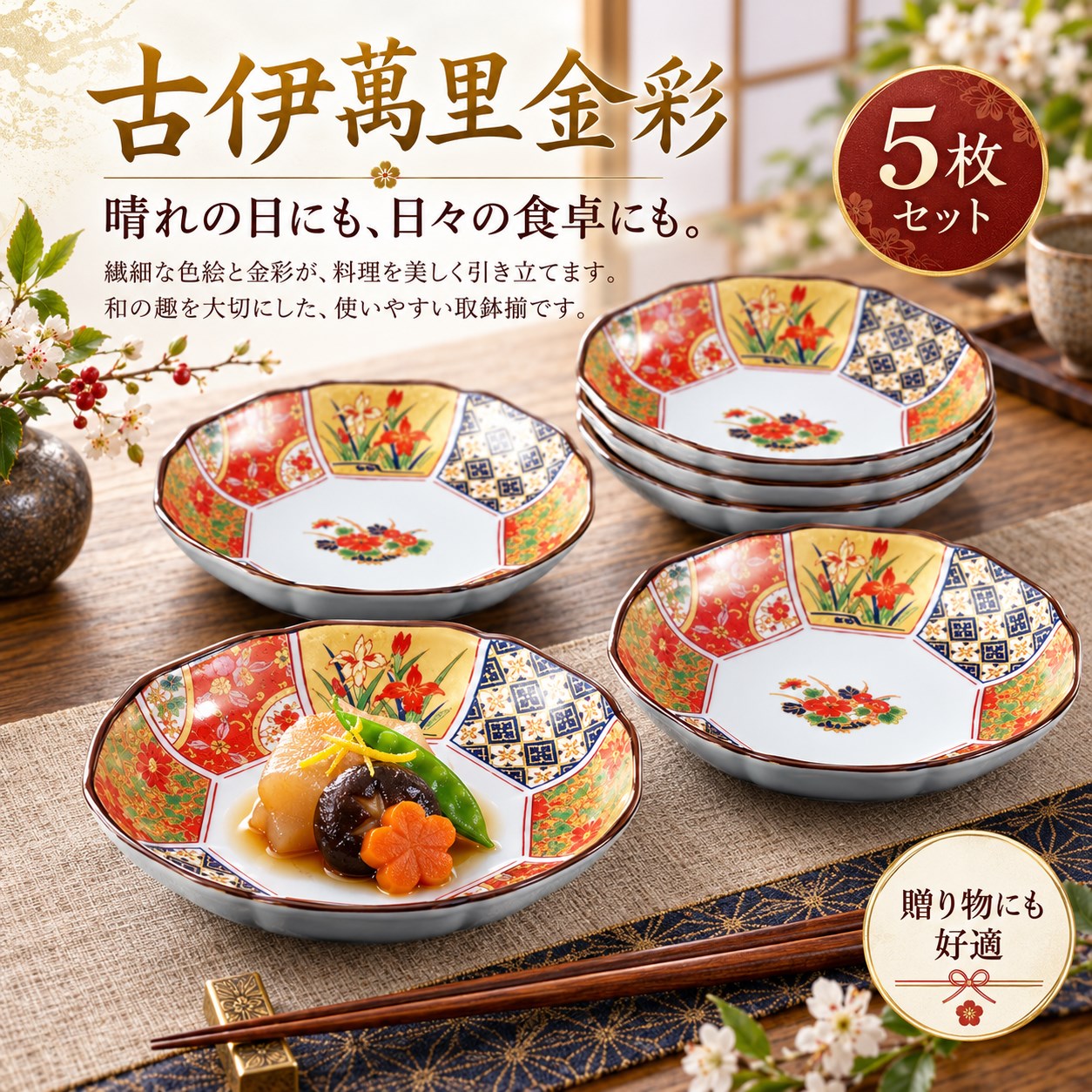 【HIYASU日安工坊】古伊萬里金彩 取血揃 <化粧>, , large