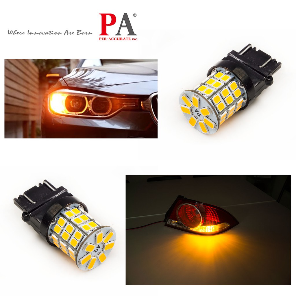 【PA LED】美規 3157 3156 49晶 5630 2835 SMD LED 橘光 黃光 方向燈 日行燈 小燈, , large