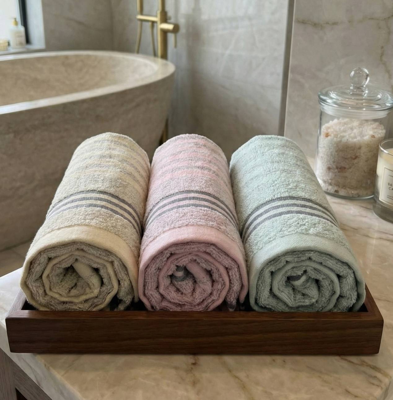 [Kaimi Cotton] MIT Taiwan-Made 18-Towel Weight Moisture-Absorbing Soft Pineapple-Textured Striped Towel, , large