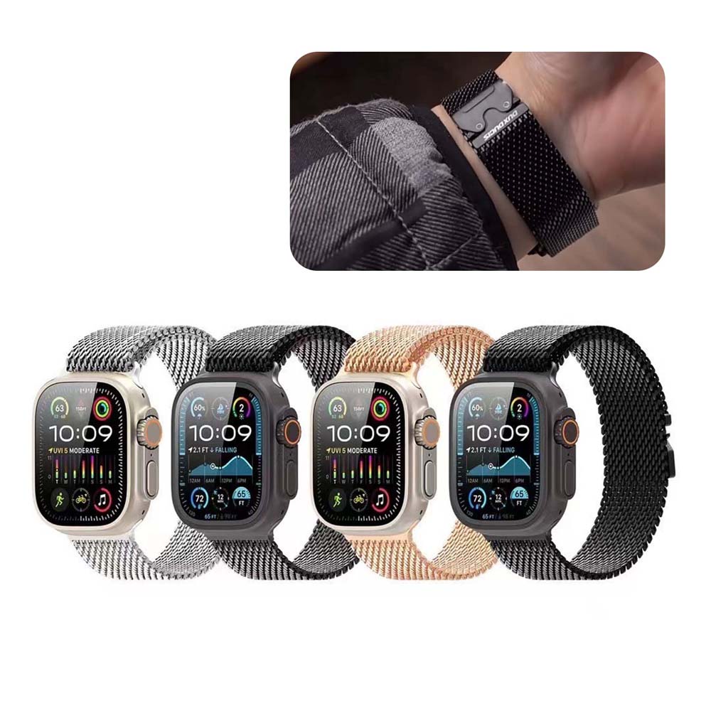 【山水之寶】DUX DUCIS Apple watch 44/45/49/S10 46/S11 46mm錶帶 米蘭Air 磁吸金屬錶帶, , large