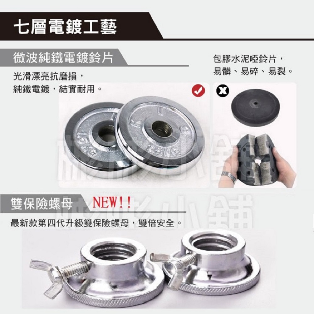 【彬彬小舖】台灣出貨【44磅/20KG啞鈴 非混水泥便宜貨 贈豪華精品】全新升級雙保險+豪華工具箱+30CM連接桿 健身, , large