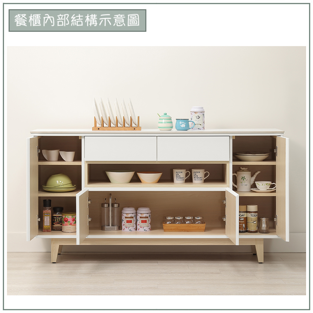 【唯熙傢俱】羅伊原木雙色5尺餐櫃, , large