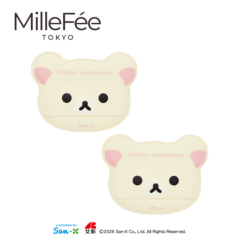 [千康嚴MilleF&eacute;e 棉花糖絲滑氣墊粉撲2人-小白熊, , large