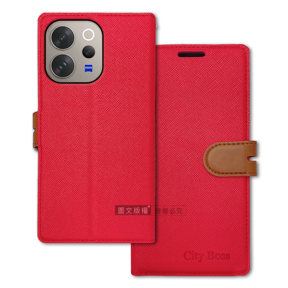CITY都會風 vivo V70 插卡立架磁力手機皮套 有吊飾孔, , large
