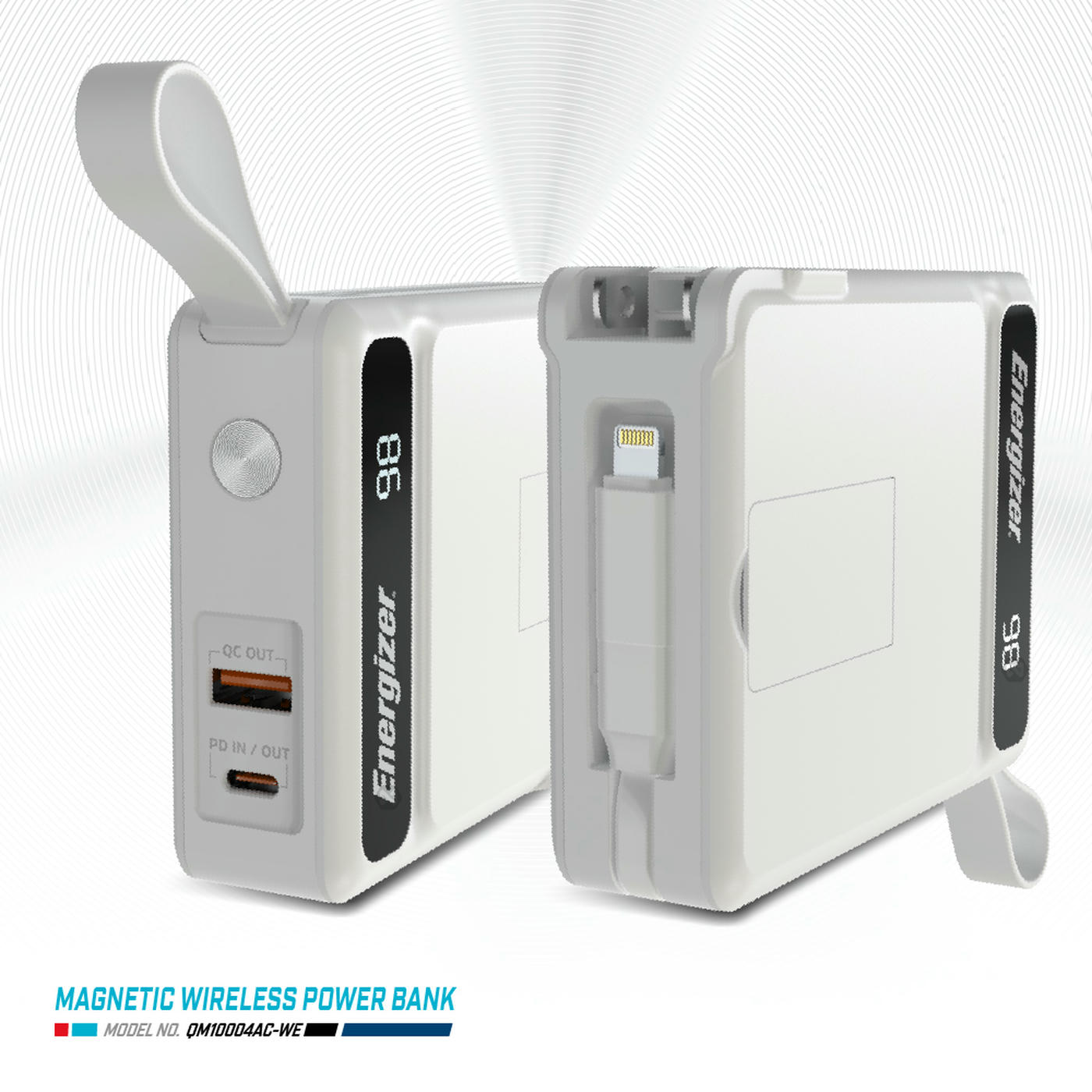 ENERGIZER 勁量 10in1 勁能充 易捷 無線行動電源 10000mAh QM10004AC 白色 總代理公司貨, , large