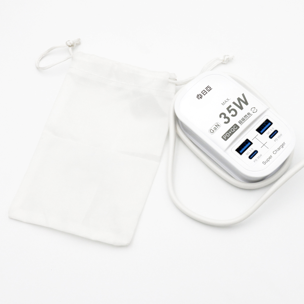 [寶旺旺] 日亞 智慧2 PD 35W Type-C+2 QC3.0閃充GaN氮化鎵60CM電源供應器(新安規) UB-25, , large