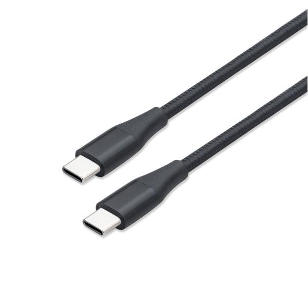 E-books XA35 Type C to C 鋁製超粗60W急速充電線1.5M-黑 支援PD快充 耐拉扯鋁合金材質, , large